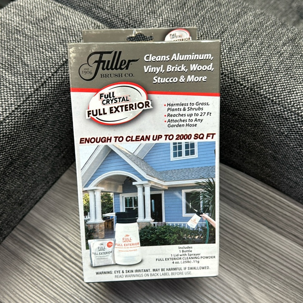 Fuller Brush Co. full Crystal cleans aluminum, vinyl, brick, wood, stucco & more